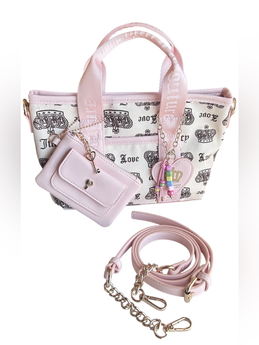 Juicy Couture Pink Coin Pouch with Gold Hardware